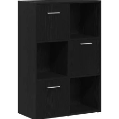 vidaXL Boekenkast/kamerverdeler zwart eiken 60,5x30x90cm bewerkt hout
