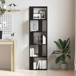 vidaXL Boekenkast/scheidingsscherm spaanplaat zwart eikenkleurig
