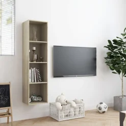 vidaXL Boekenkast/tv-meubel 143x30x36 cm sonoma eikenkleurig