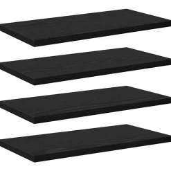 vidaXL Boekenplank Bord 4 pcs Zwart 40 x 20 x 1,5 cm Bewerkt hout
