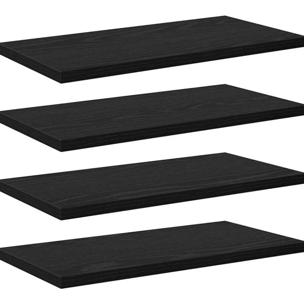 vidaXL Boekenplank Bord 4 pcs Zwart 40 x 20 x 1,5 cm Bewerkt hout
