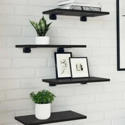 vidaXL Boekenplank Bord 4 pcs Zwart 40 x 20 x 1,5 cm Bewerkt hout