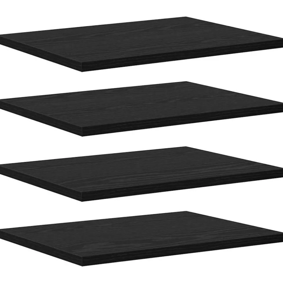 vidaXL Boekenplank Bord 4 pcs Zwart 40 x 30 x 1,5 cm Bewerkt hout