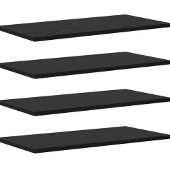 vidaXL Boekenplank Bord 4 pcs Zwart 60 x 30 x 1,5 cm Bewerkt hout