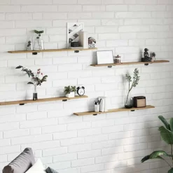 vidaXL Boekenplank Bord 4 pcs Bruin 100 x 10 x 1,5 cm Bewerkt hout