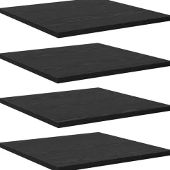 vidaXL Boekenplank Bord 4 pcs Zwart 40 x 40 x 1,5 cm Bewerkt hout