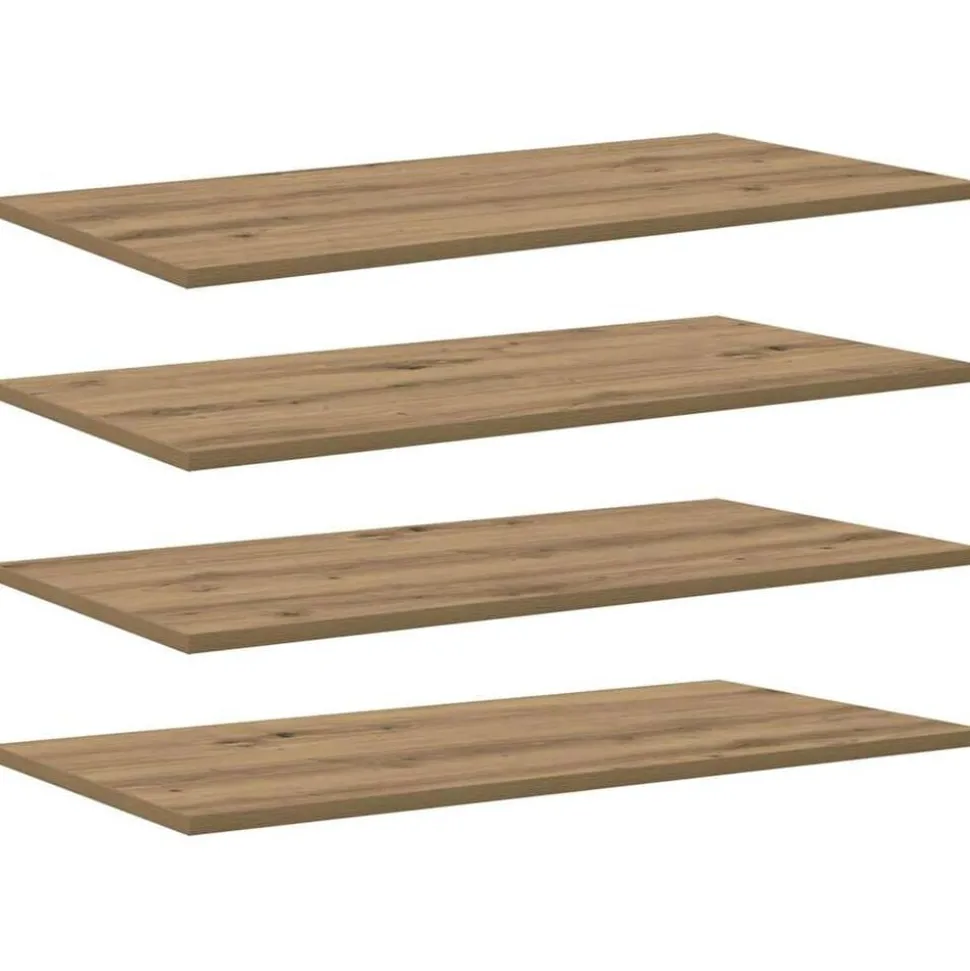 vidaXL Boekenplank Bord 4 pcs Bruin 80 x 40 x 1,5 cm Bewerkt hout