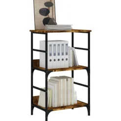 vidaXL Boekenrek 50x33x82 cm bewerkt hout gerookt eikenkleurig