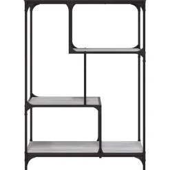 vidaXL Boekenrek 81x36x115 cm bewerkt hout en staal grijs sonoma