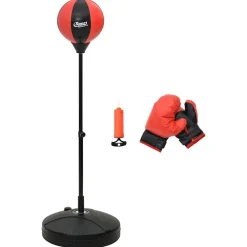 vidaXL Boksballenset met handschoenen en pomp verstelbaar 81-122 cm