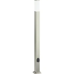 vidaXL Bolderarmatuur met stopcontact 110 cm RVS IP44