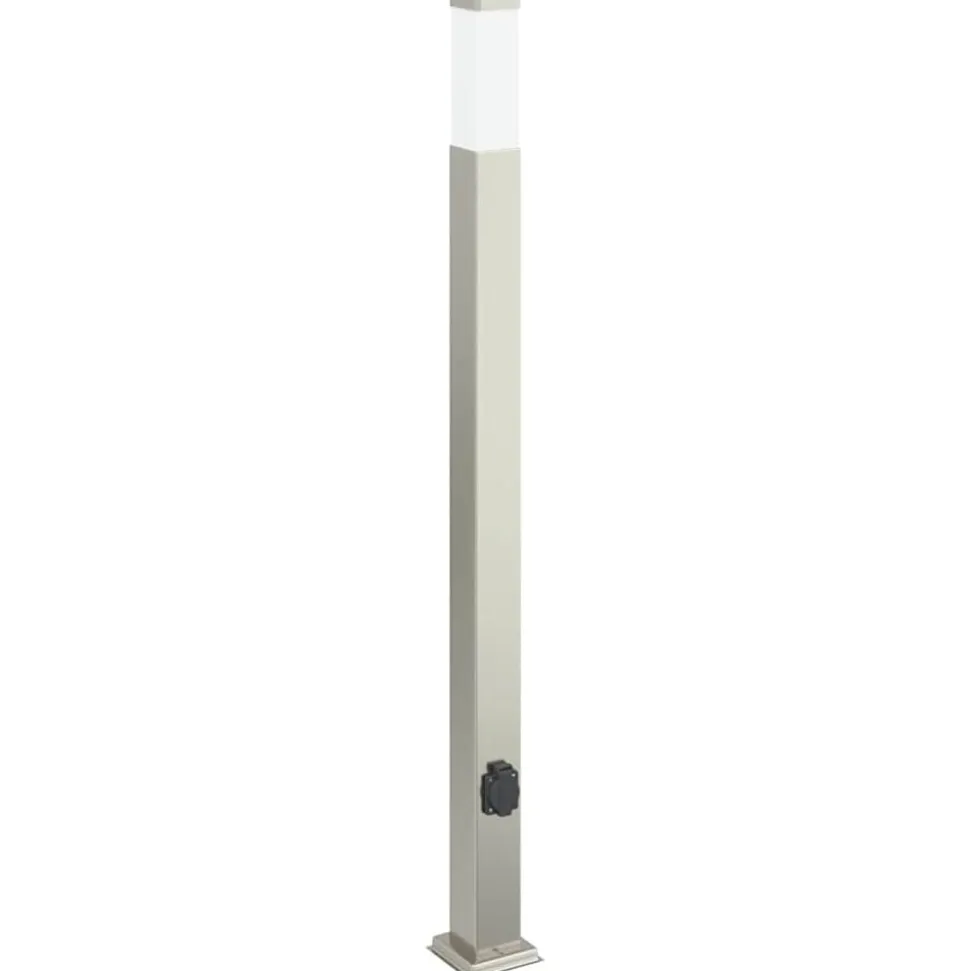 vidaXL Bolderarmatuur met stopcontact 110 cm RVS IP44