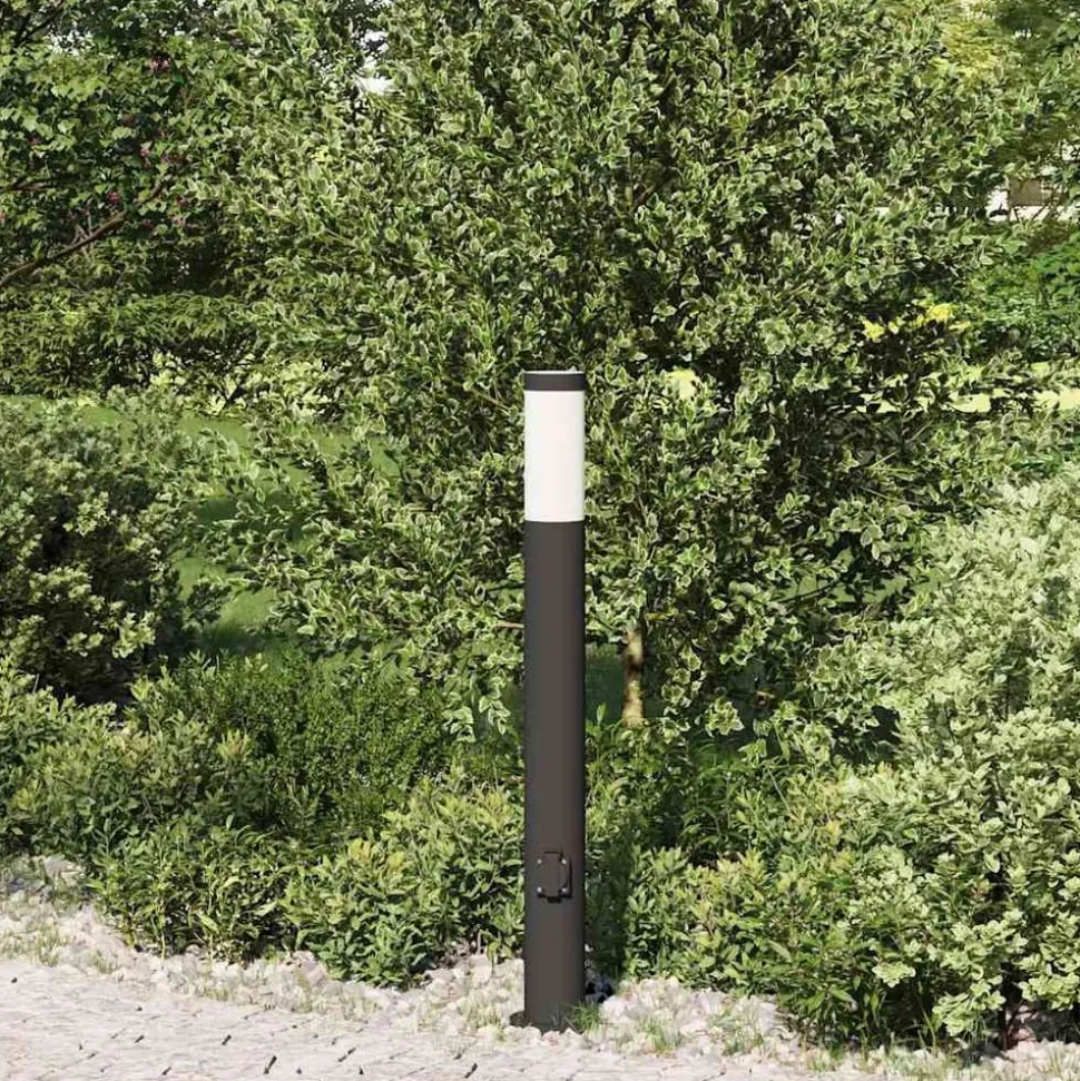 vidaXL Bolderarmatuur met stopcontact 80 cm RVS IP44