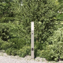 vidaXL Bolderarmatuur met sensor en stopcontact 80 cm roestvrij staal IP44