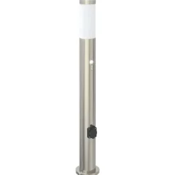 vidaXL Bolderarmatuur met sensor en stopcontact 80 cm roestvrij staal IP44