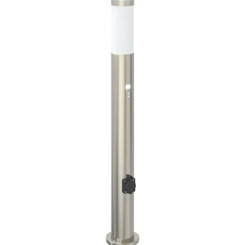 vidaXL Bolderarmatuur met sensor en stopcontact 80 cm roestvrij staal IP44