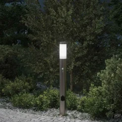 vidaXL Bolderarmatuur met sensor en stopcontact 80 cm roestvrij staal IP44