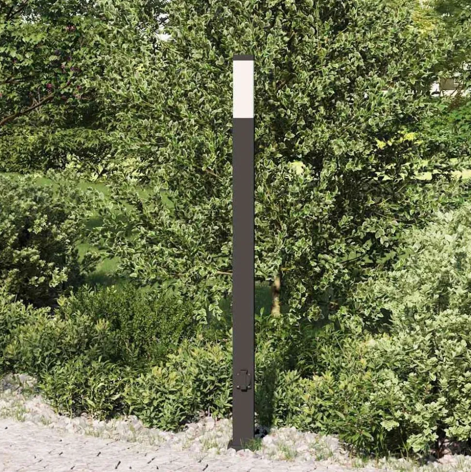 vidaXL Bolderarmatuur met stopcontact 110 cm Zwart IP44