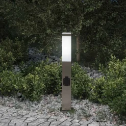 vidaXL Bolderarmatuur met stopcontact 50 cm RVS IP44