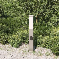 vidaXL Bolderarmatuur met stopcontact 50 cm RVS IP44