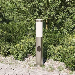 vidaXL Bolderarmatuur met stopcontact 50 cm RVS IP44