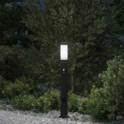 vidaXL Bolderarmatuur met sensor en stopcontact 80 cm roestvrij staal IP44
