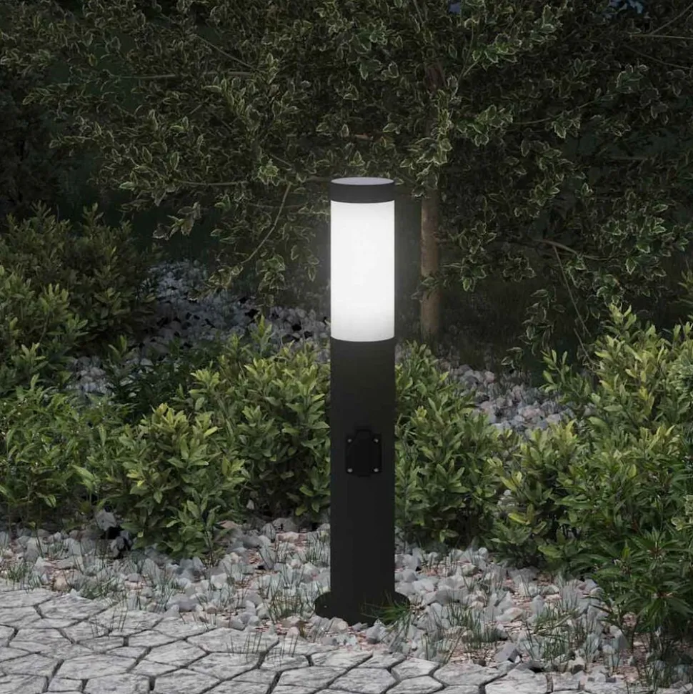 vidaXL Bolderarmatuur met stopcontact 50 cm RVS IP44