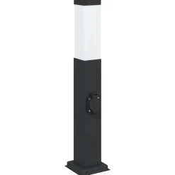vidaXL Bolderarmatuur met stopcontact 50 cm Zwart IP44