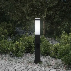 vidaXL Bolderarmatuur met stopcontact 50 cm Zwart IP44