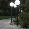 vidaXL Bolderverlichting met sensor en stopcontact 3 stuks 120 cm zwart IP44