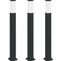 vidaXL Bolderverlichting 3 stuks 80 cm Zwart IP44