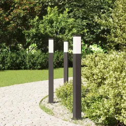 vidaXL Bolderverlichting 3 stuks 80 cm Zwart IP44