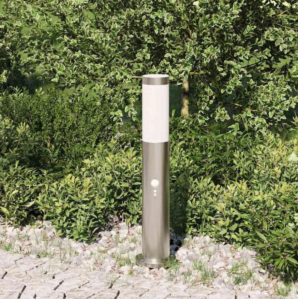 vidaXL Bolderverlichting met sensor 50 cm RVS IP44