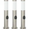 vidaXL Bolderverlichting met stopcontact 3 stuks 50 cm roestvrij staal IP44