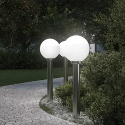 vidaXL Bolderverlichting 3 stuks 80 cm RVS IP44