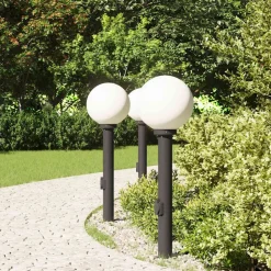 vidaXL Bolderverlichting met stopcontact 3 stuks 80 cm Zwart IP44