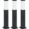vidaXL Bolderverlichting met stopcontact 3 stuks 50 cm Zwart IP44