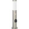 vidaXL Bolderverlichting met sensor en stopcontact 50 cm roestvrij staal IP44