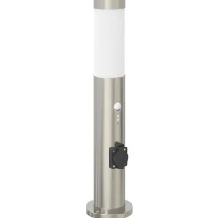 vidaXL Bolderverlichting met sensor en stopcontact 50 cm roestvrij staal IP44