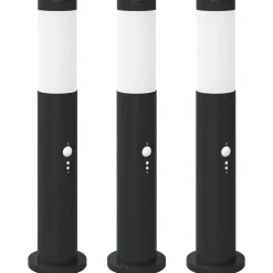 vidaXL Bolderverlichting met sensor 3 stuks 50 cm RVS IP44