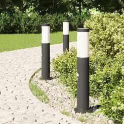 vidaXL Bolderverlichting met sensor 3 stuks 50 cm RVS IP44