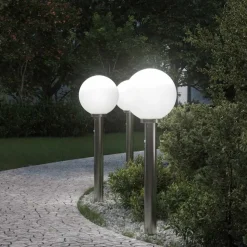 vidaXL Bolderverlichting met sensor 3 stuks 80 cm RVS IP44