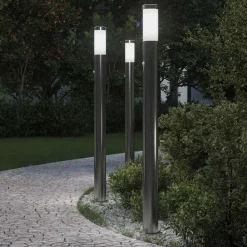 vidaXL Bolderverlichting met sensor 3 stuks 110 cm RVS IP44