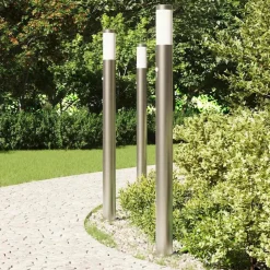 vidaXL Bolderverlichting met sensor 3 stuks 110 cm RVS IP44