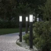 vidaXL Bolderverlichting met sensor en stopcontact 3 stuks 80 cm roestvrij staal IP44