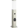 vidaXL Bolderverlichting met sensor en stopcontact 50 cm roestvrij staal IP44
