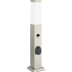vidaXL Bolderverlichting met sensor en stopcontact 50 cm roestvrij staal IP44