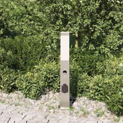 vidaXL Bolderverlichting met sensor en stopcontact 50 cm roestvrij staal IP44