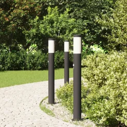 vidaXL Bolderverlichting met sensor 3 stuks 80 cm RVS IP44