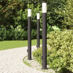 vidaXL Bolderverlichting met stopcontact 3 stuks 110 cm roestvrij staal IP44